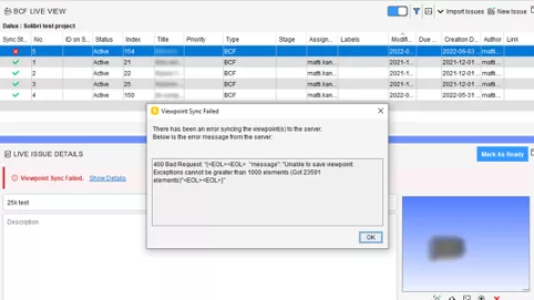 Sync error solibri